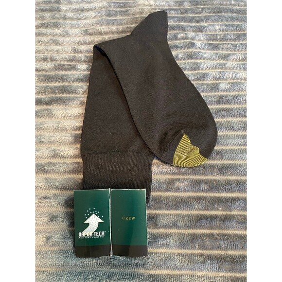 NEW GOLD TOE Mens Black Crew Dress Socks - Picture 1 of 9